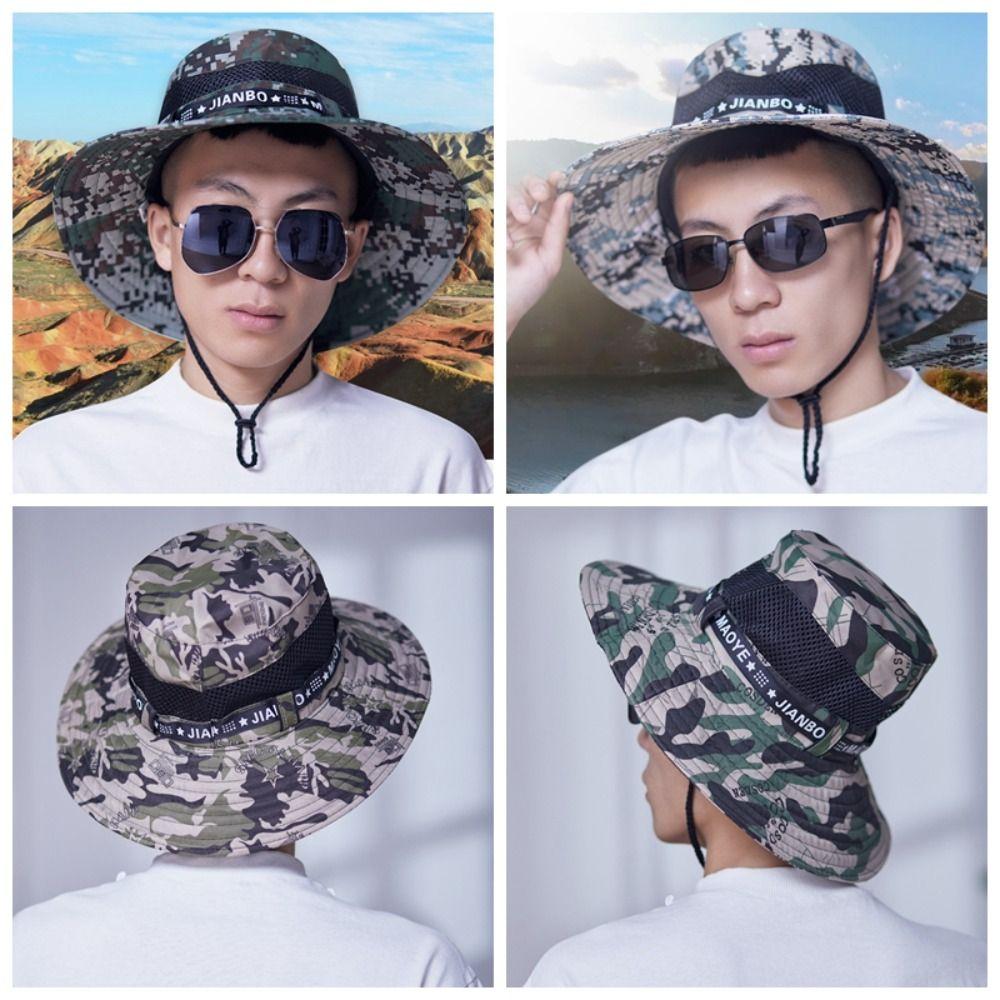 

Cotton Man Sun Hat Letter Outdoor Fishing Cap Portable Sunscrean Bucket Hat Hiking