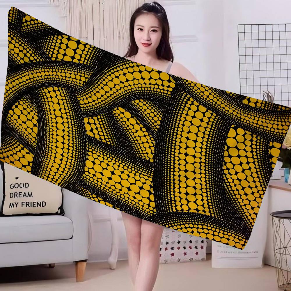 Popular Art Y-Yayoi KusamaS Beach Towel Colorful Bath for Girl Microfiber Quick Dry Custom Sand Free Beach Yoga Spa Gym Pool