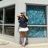 New Arrivals Open Run Women Loose Fit Short Sleeve Open Collar Roll Up Shirt
