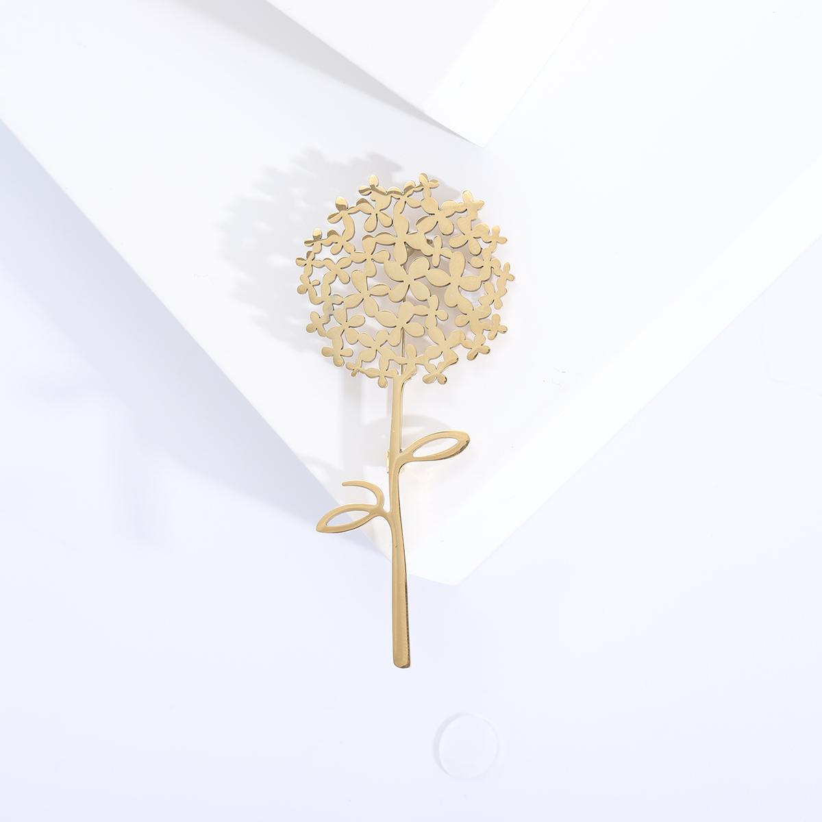 Classic Stainless Steel Dandelion Broochfor Women Unisex Plant Pin Keychain Event Party New Gifts Jewelry Decoration Accessories