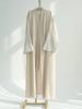 Fashion Embroidery Kimono Oversized Muslim Robe Syari Female Full Length Muslim Outerwear Worship Service Abaya With Belt Wy1946