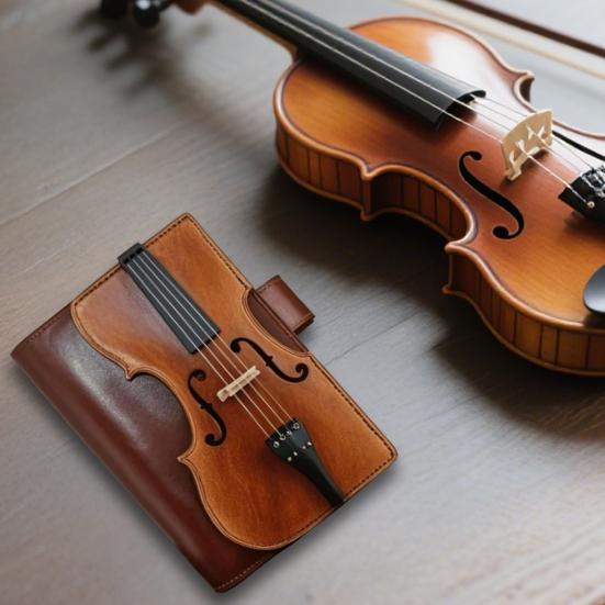 Vintage Violin Faux Leather Notebook Classic Music-Themed Writing Journal for Notes Diary Sketching Elegant Gift for Musicians Writers