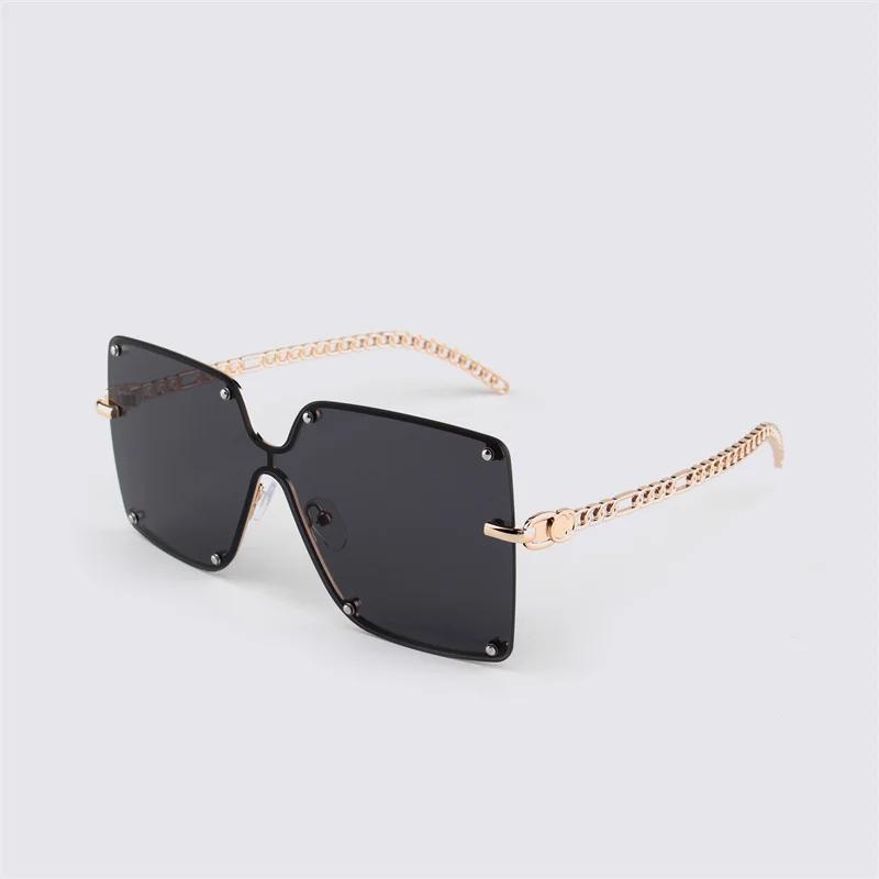 Rimless Metal Vintage Square Sunglasses Women Luxury Oversized Fashion Sun Glasses Shades Female Brand Designer Clear Oculos De