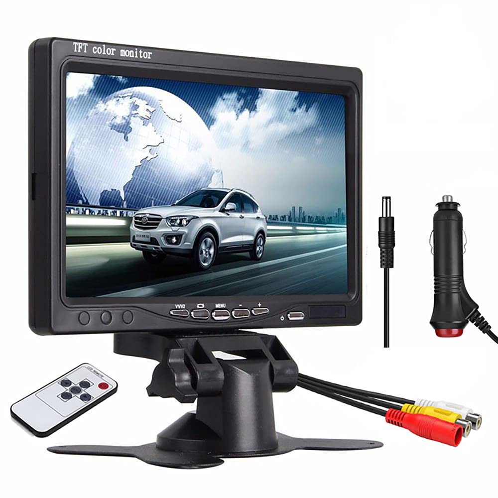 

AIEK LCD Monitor with Dual Video Backup for Compatible with 7-inch On-Dash Inputs, Link, Security/Monitoring/In-Car Use, 12V/24V чёрный
