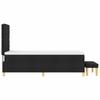 Box Spring Bed with Headboard Black 200 x 90 cm Fabric