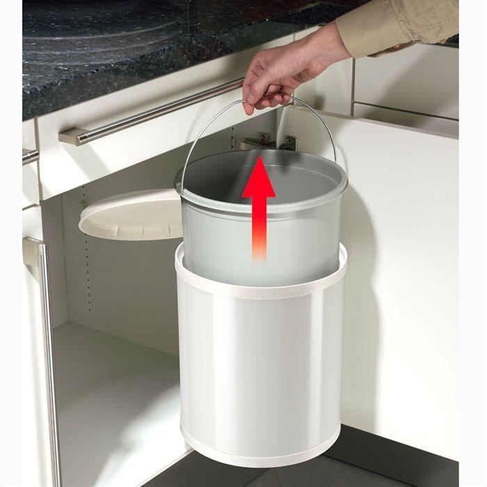Hailo Poubelle de placard Compact-Box Taille M 15 L Blanc 3555-001 415440
