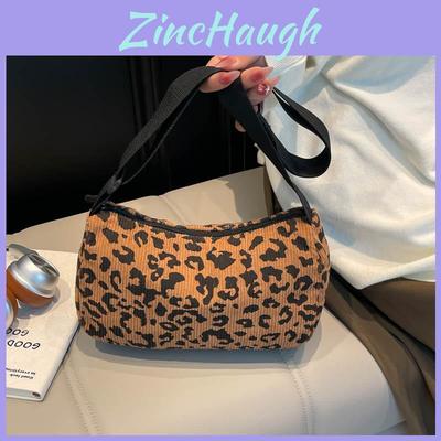 Ladies Corduroy Shoulder Bag With Letter Print Compact Crossbody For Casual Travel