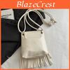 Pu Water Bucket Bag With Tassels For Daily Casual Street Style Women