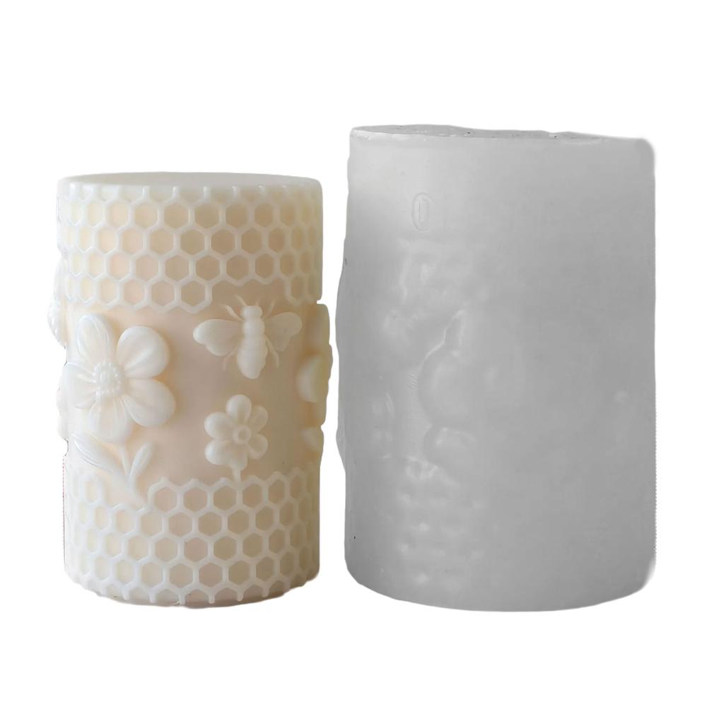 Honeycomb Candle Silicone Molds for Epoxy Resin Handmade Candle Soap Cylinder Silicone Molds for Home Decoration