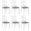 VidaXL 6x Solid Wood Dining Chairs with Cushions Kitchen Furniture Dining Chairs Restaurant Chairs 276406