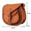 Vintage Saddle Bag Genuine Goat Cross-body Leather Brown Messenger Shoulder Bag