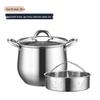 ZISIZ 28cm Large Capacity Soup Pot with Steamer