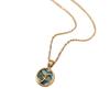 Blue Rose Flower Abalone Shell Pendant Necklace for Women - New Titanium Steel Design