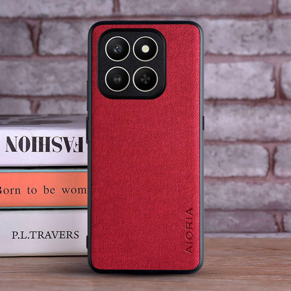 

Luxury Textile Leather Case for Honor X9D X7D 400 lite 400 Pro 400 Smart 400 5G Soft TPU with Hard PC 3in1 material Phone Cover for Honor 400 красный