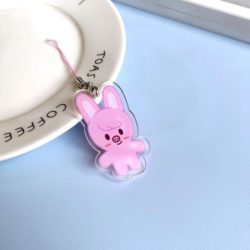 Stray Kids 5'CLOCK Cartoon Animal Keychain Mini Pendant Strap Keyring Bag Accessory Kpop Merch Gift for STAY