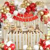 New Year Red Balloons Garland White Gold Confetti Balloon Arch Kit Wedding Bridal Shower Home Party Decoration Background Globos