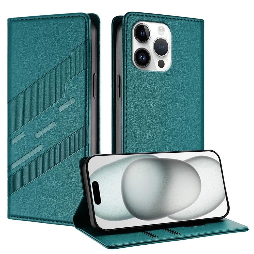 Business Leather Wallet Flip Case For iPhone 16 Pro Max 16E 11 12 13 14 Plus 15 XS Max XR Card Slot Magnetic Bag Phone Cover