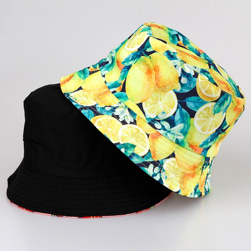 Double-Sided Tropical Fruit Bucket Hat – Trendy Sun Protection for Outdoor Wear