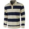 Herren Langarm T-Shirt 2025 Herbst Neuer Modetrend Gestreifter Druck Lässig Locker Outdoor Camping Revers Oberteil Paar POLO Shirt