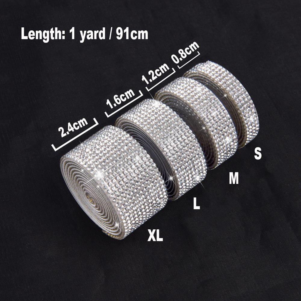 

Self Adhesive Crystal Rhinestone Sticker Diamond Ribbon DIY Sticker Rhinestones Arts Crafts Car Phone Decoration Dropshipping S срібні білого кольору