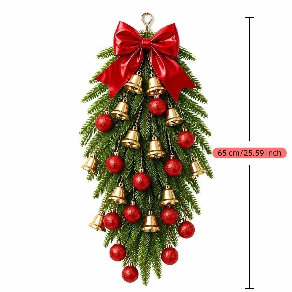 Gold Bell Christmas Teardrop Wreath DIY Bell Swag Wreath New Xmas Door Ornament  Christmas