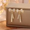 1 Pair Women Earrings Sparkling Rhinestones Bowknot Shape Drop Earrings Fine Craftsmanship Stud Earrings Jewelry Set