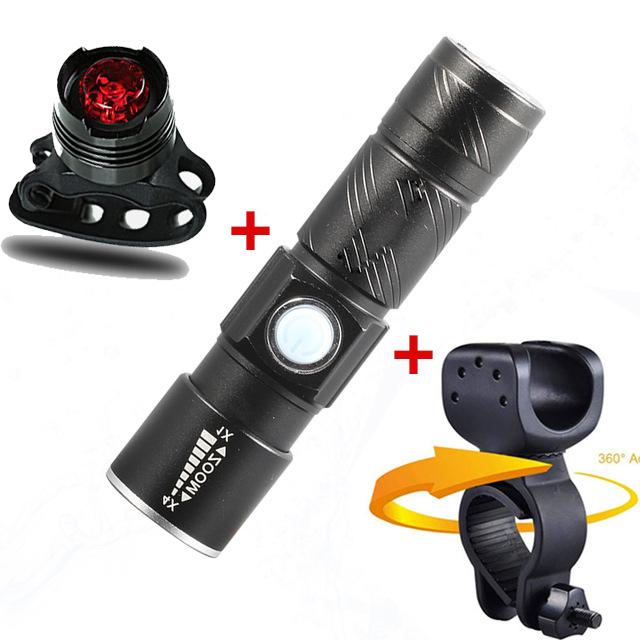 ZK30 3 v 1 8000 lumenů Světlo na kolo USB dobíjecí LED Vodotěsné Super jasné Zoomovací světlomet Zadní světlo MTB Světlo na kolo2