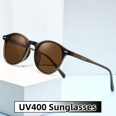 Tendencia de Personalidad Vintage Retro Gafas de Sol Redondas Protección Solar UV400 Unisex Resistentes a los Rayos Ultravioleta Gafas para Fotografía Callejera