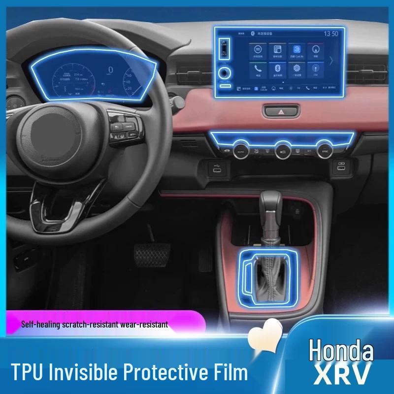 New Honda XRV Interior and Headlight Protection Film, Center Console Screen, Gear Shift Decor