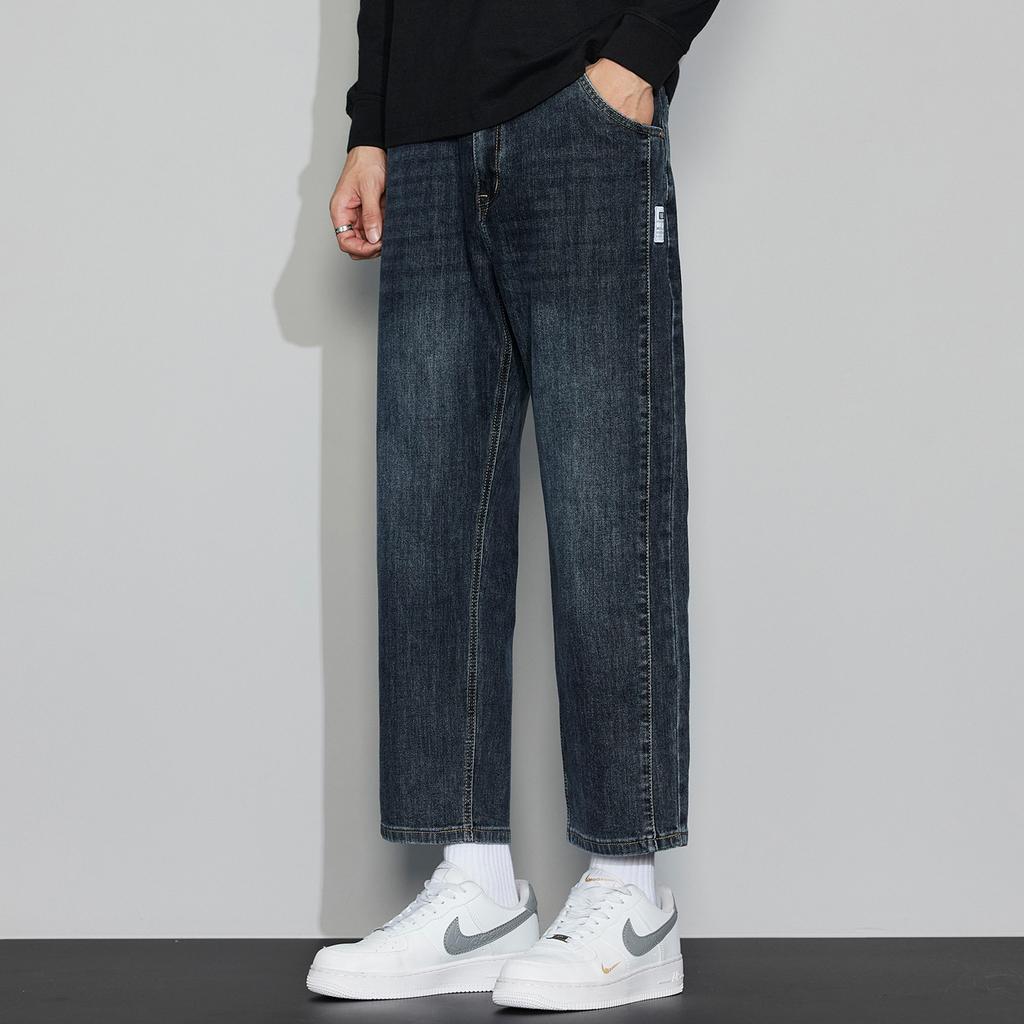 Autumn new loose straight comfortable soft jeans trend versatile fashionable denim trousers
