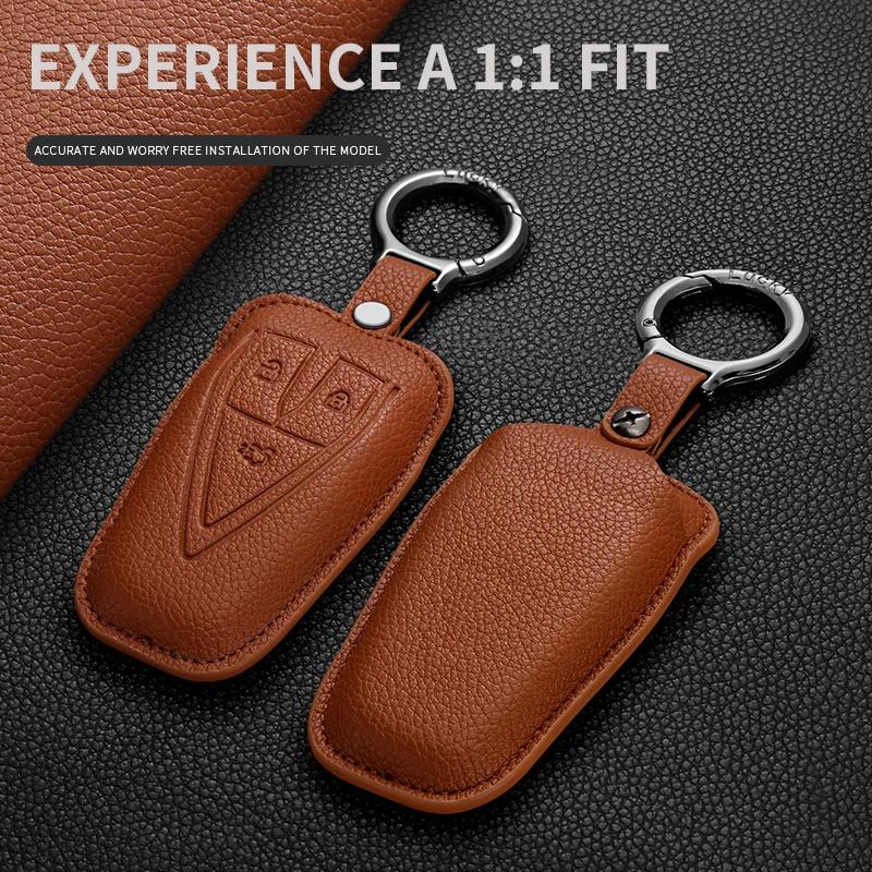 Leather Car Remote Key Case Cover Shell Protector Fob For Changan UNIT UNIK CS35PLUS CS55 PLUS CS75 PLUS Oshan X7 X5 Accessories