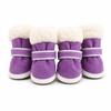 4Pcs Fashion Warm Winter Dog Shoes Thickened Pet Shoes Anti-slip Cotton Dog Footwear for Small Medium Dog