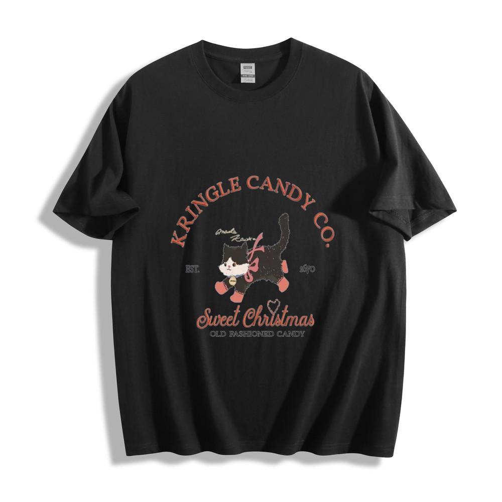 

Kringle Candy Co. Sweet Christmas Cat Graphic Unisex Tee XL