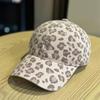 American contrasting color personalized letter embroidery soft top thin leopard print baseball cap children autumn and winter versatile age-reducing c