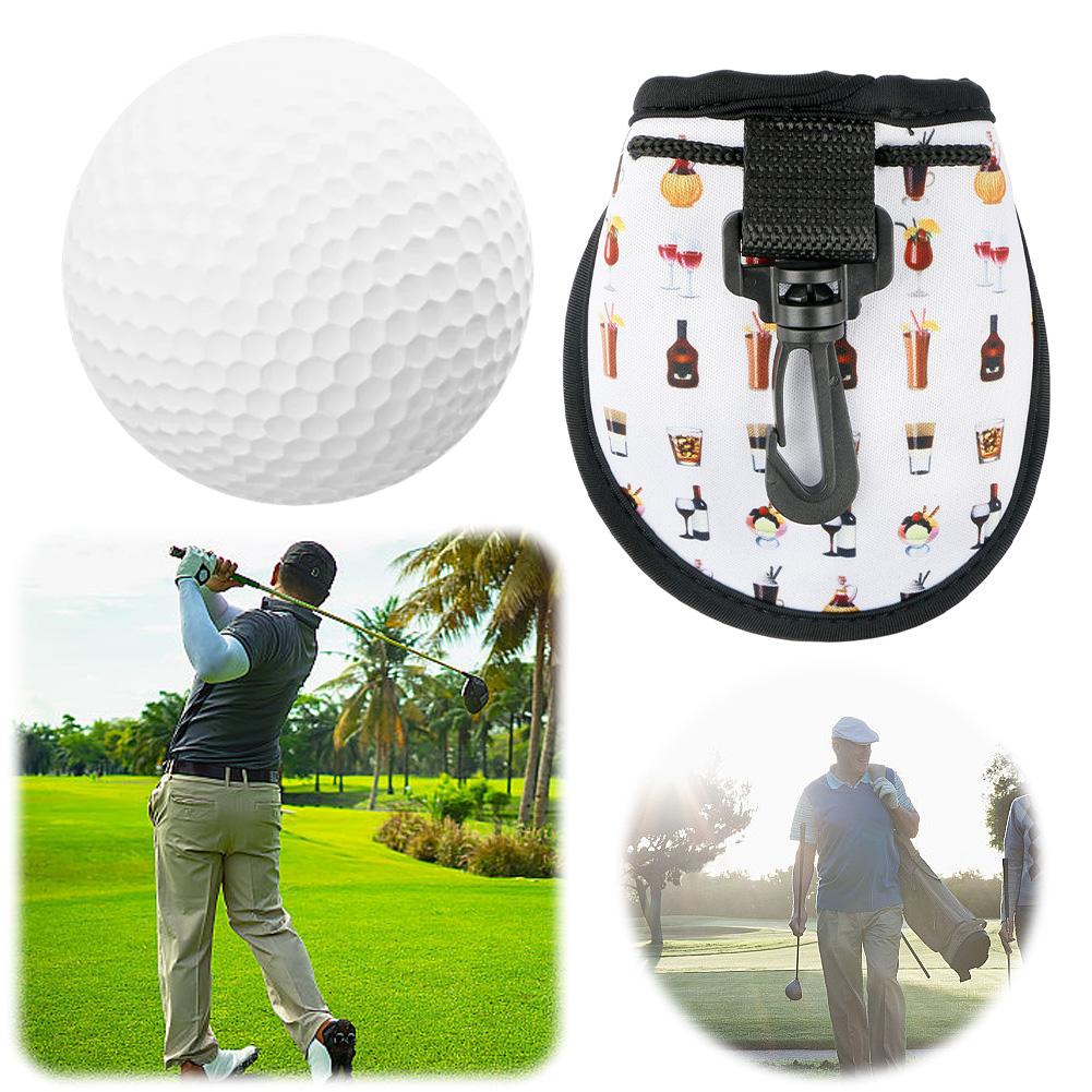 Golf Ball Waist Bag Ball Storage Pouch Waterproof Golf Ball Storage Bag Lightweight Ball Belt Bag Holds 2 Balls Golf Accessories