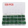 530Pcs Green HNBR O-Rings Seal Kit for Air Conditioner A/C Compressor 18 Sizes