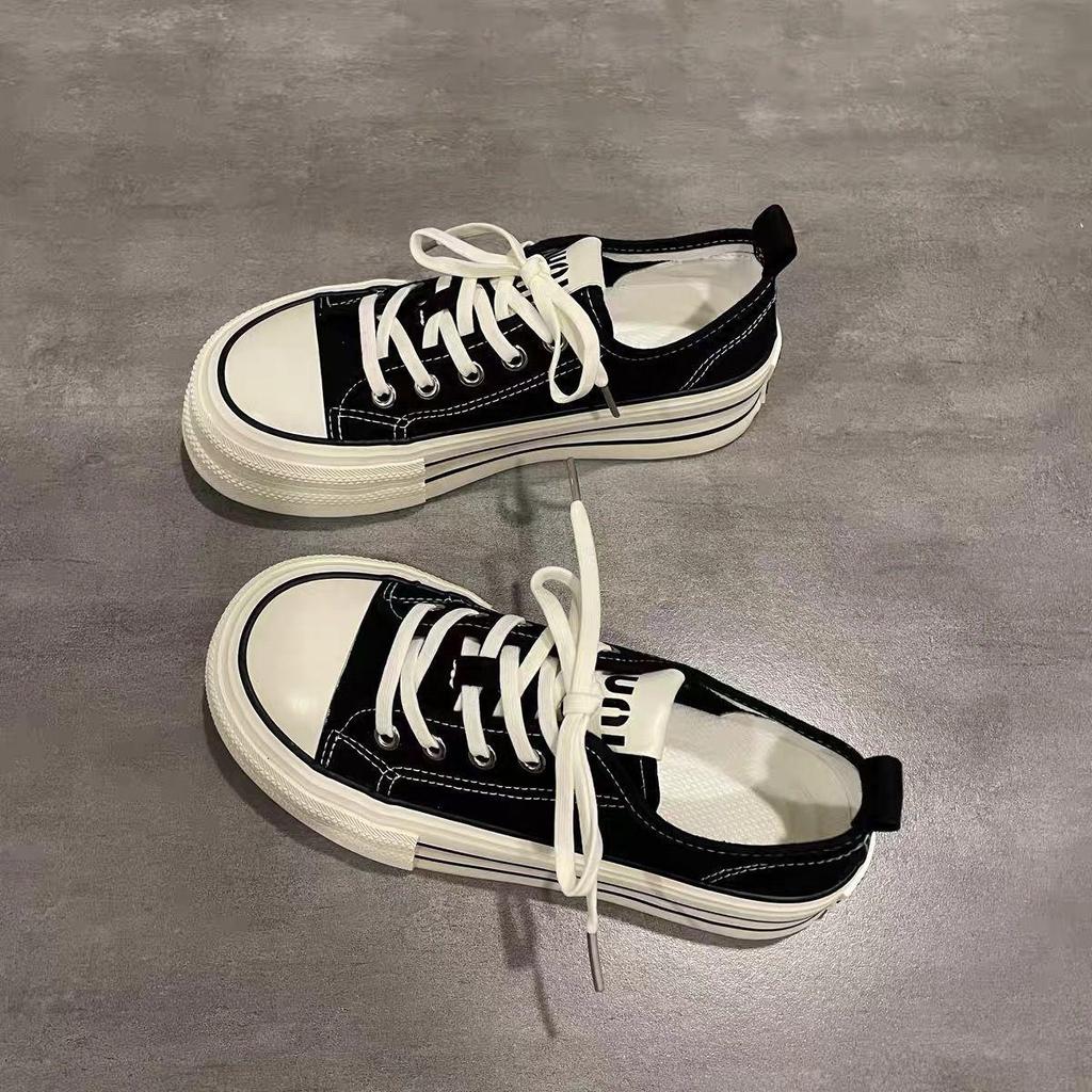 Thin Breathable New Summer Thick-soled Heightening Casual Female Students Versatile Canvas Shoes Children
