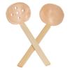 2pcs Wooden Spoon Reliable Durable Glossy Lightweight Ergonomic Comfortable Kitchen Supplies for Home