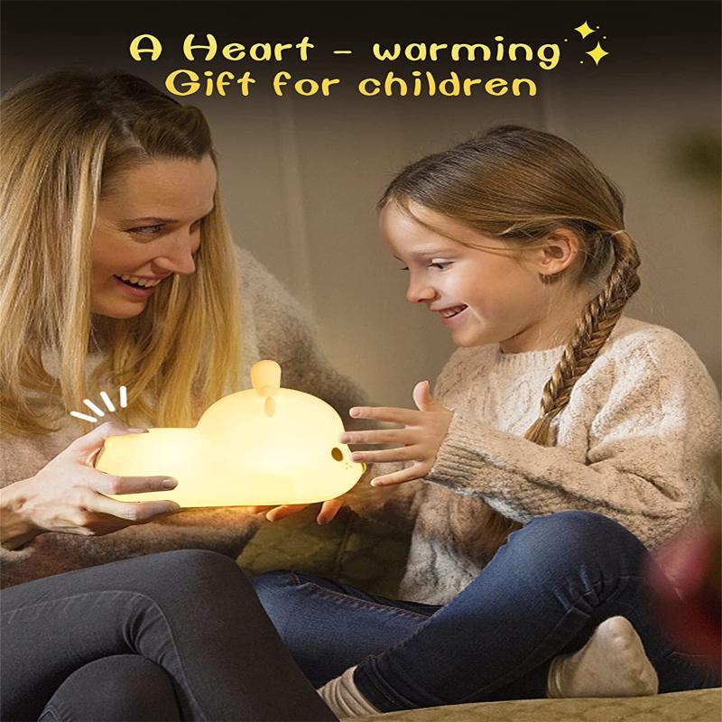 Silicone Cute Deer Led Night Light 7 Colors Type C Rechargeable Multicolor Desk Lamp For Babies Kids