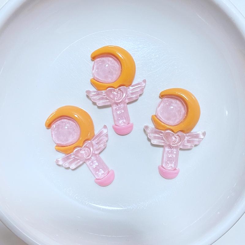 10Pcs New Resin Lovely Cartoon Magic Stick Flat Back Cabochon Scrapbook DIY Embellishments Accessories