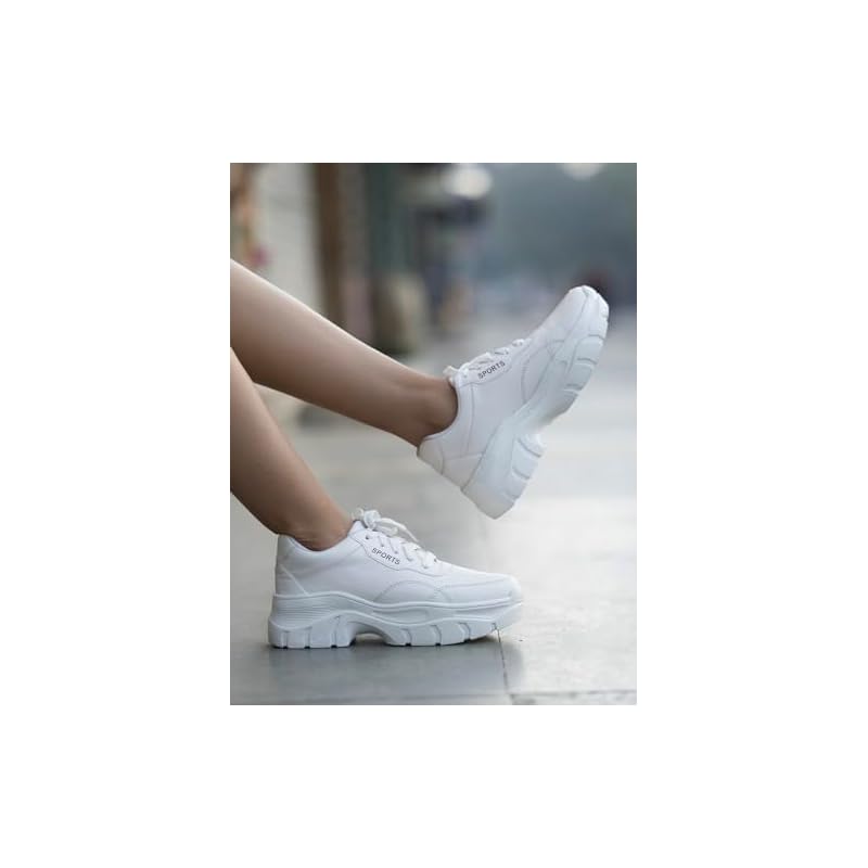 Shoetopia Girls Sporty White Casual Shoe - 4 Uk (Girls-Sporty-White) 4 UK белый