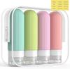 Lyrovo Travel Bottles Kit for Toiletries Organizer BPA Free 90ml Silicone Size Containers Portable Split Bottle Accessories for Conditioner Shamp