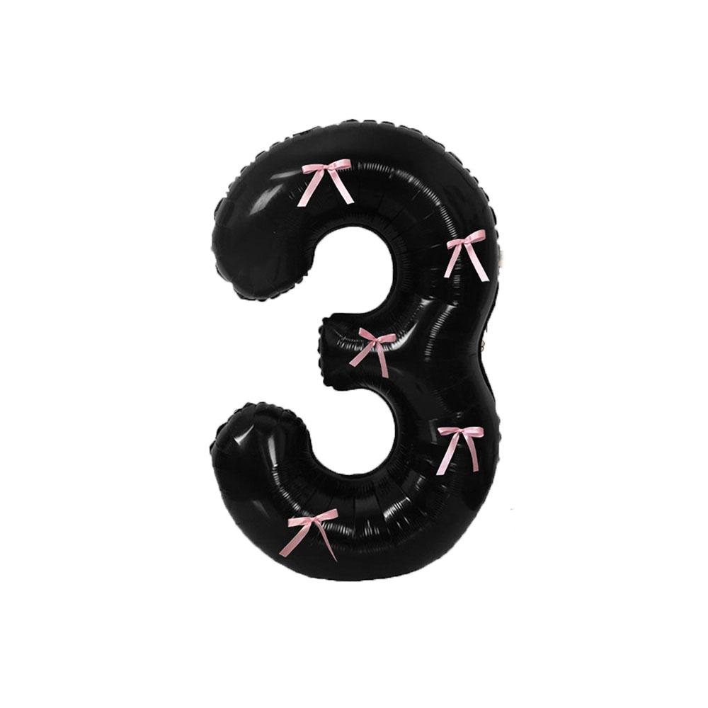

40inch Black Digital Foil Balloons Mini Bow 0-9 Giant Helium Ball Wedding Birthday Party Decorations Baby Shower Kids Toys 40inch