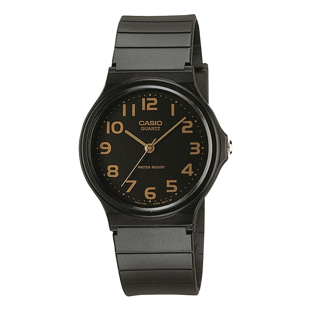 Мужские аналоговые часы Casio MQ-24-1B2 Черный кожаный ремешок Водонепроницаемые