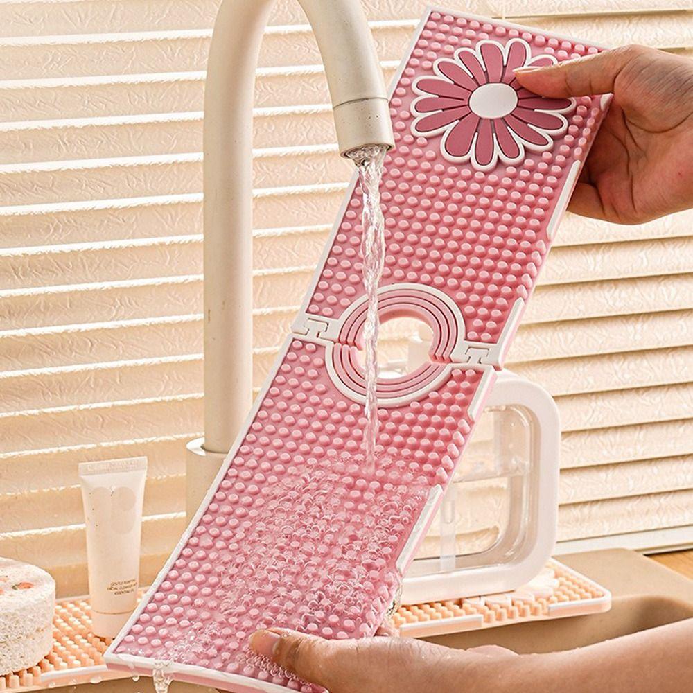 Soft Faucet Mat flexible Draining Drying Pad Sink Splash Guard  Bathroom Countertop Protector Mat