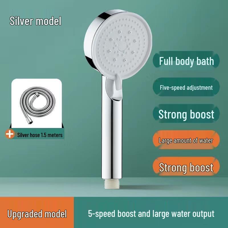 Handheld Lotus Shower Head with Heater and Bracket Set for Bathroom