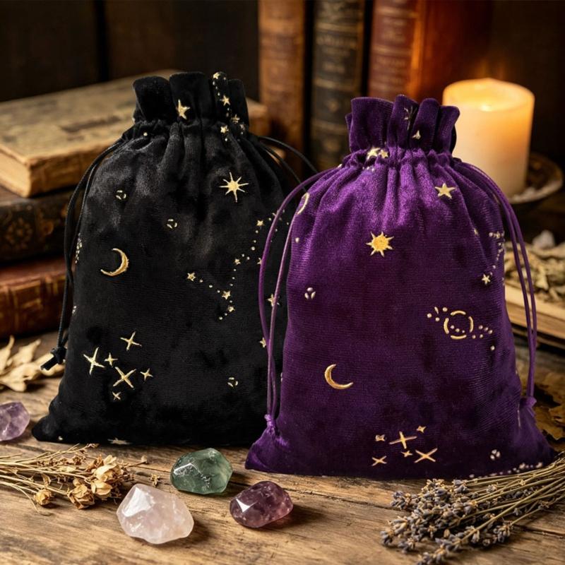 Tarots Card Holder Pouches Tarots Card Storage Special Bag Mysterious Black Magical Themed Card Holder Gift Bag