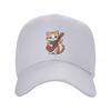 Rock Cat Playing Guitar Cartoon Guitar Cat Baseball Caps Snapback Men Women Hats Adjustable Cap Hip Hop Baseball Hat Casquette
