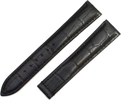 King Řemínek k hodinkám Kompatibilní s Omega Devil D Spona Vnější Produkt Ražený Krokodýlí Pásek Černý Černý Steh Stejná Barva [Import Originál] 20/18mm