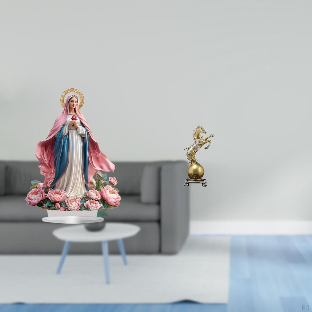Nativity Scene Sculpture Acrylic Ornament Desktop Figurine Horse Statue Standing Tabletop Decoration